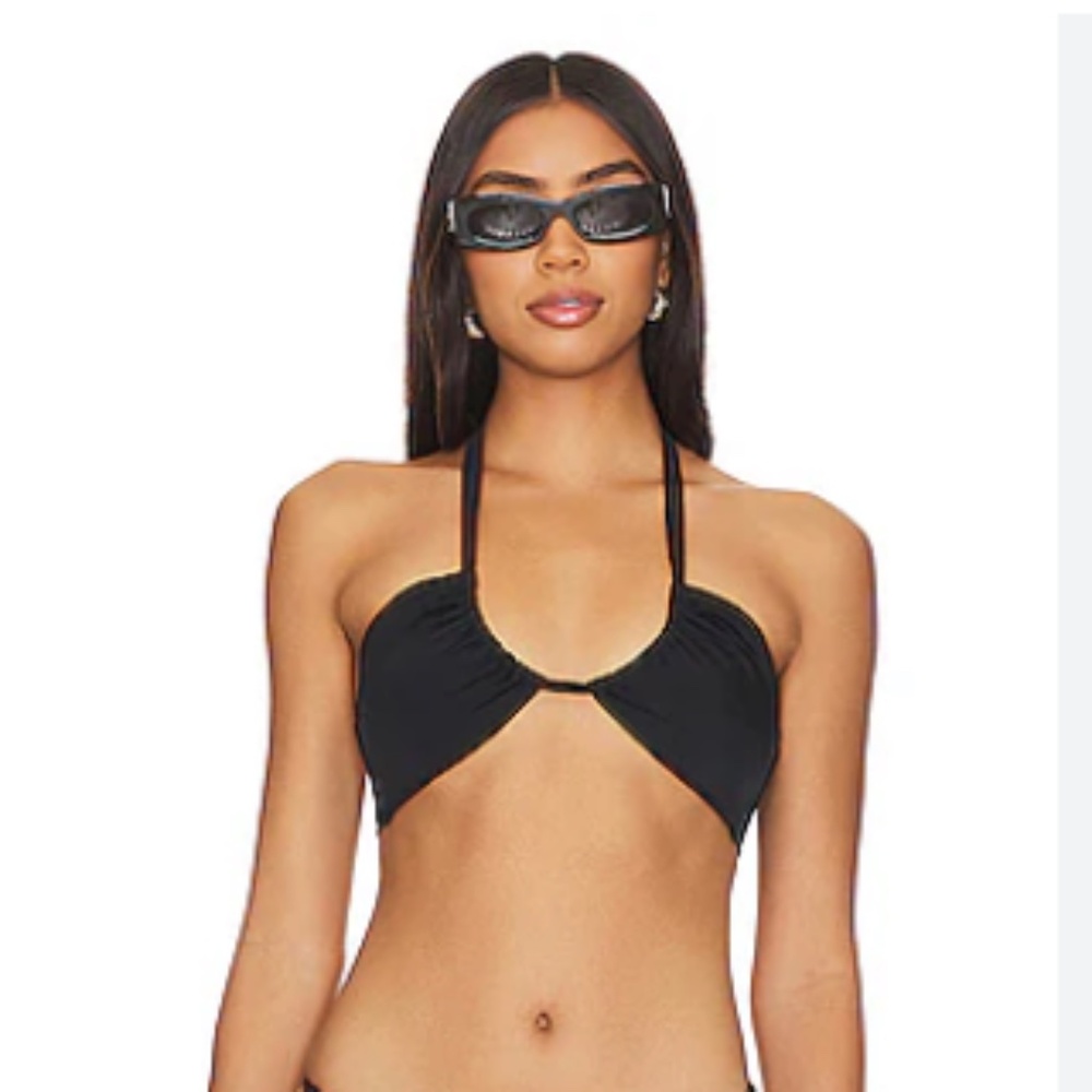 NWT - Onia Ruched Halter Bikini Top